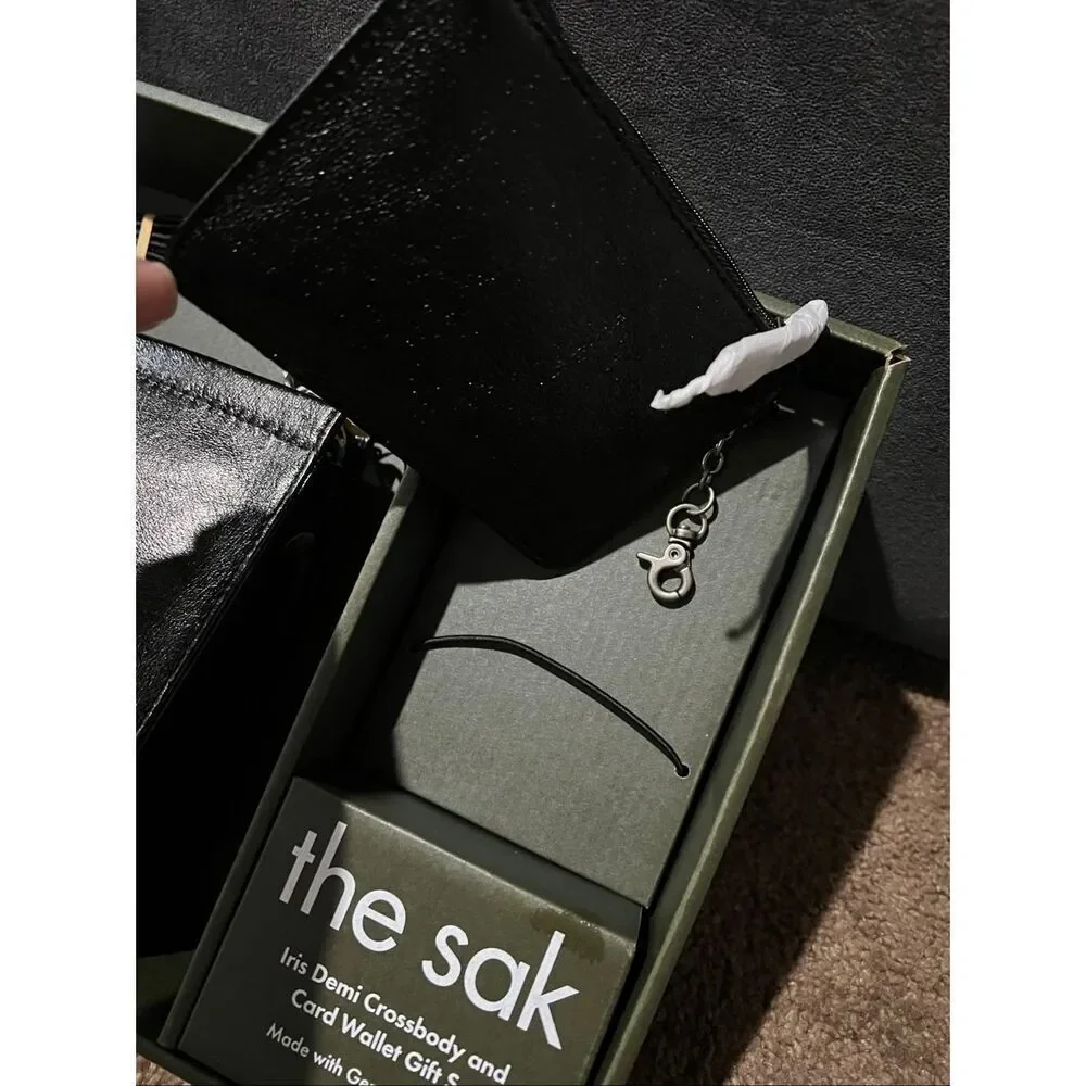 The Sak Iris Demi Crossbody & Card Wallet Gift Set Black Leather